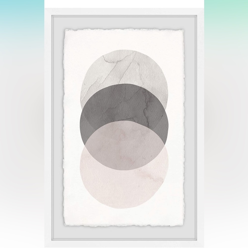 Marmont Hill Three Circles Giclee Print Framed Wall Art 16x20